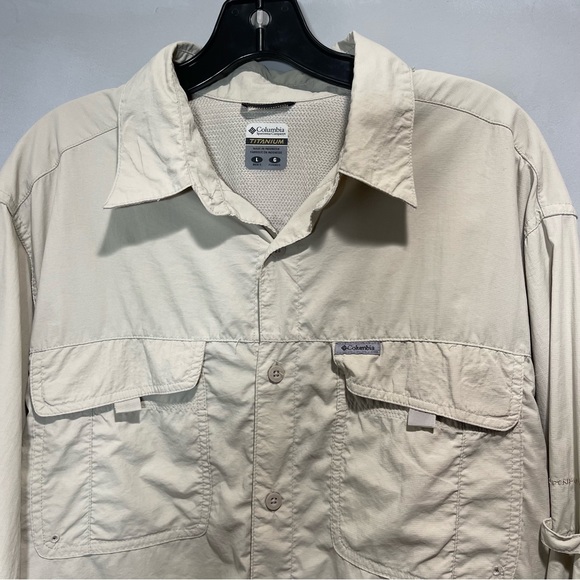 Columbia Titanium Kestral Ridge Mens Shirt, Large, Khaki, - Picture 4 of 9